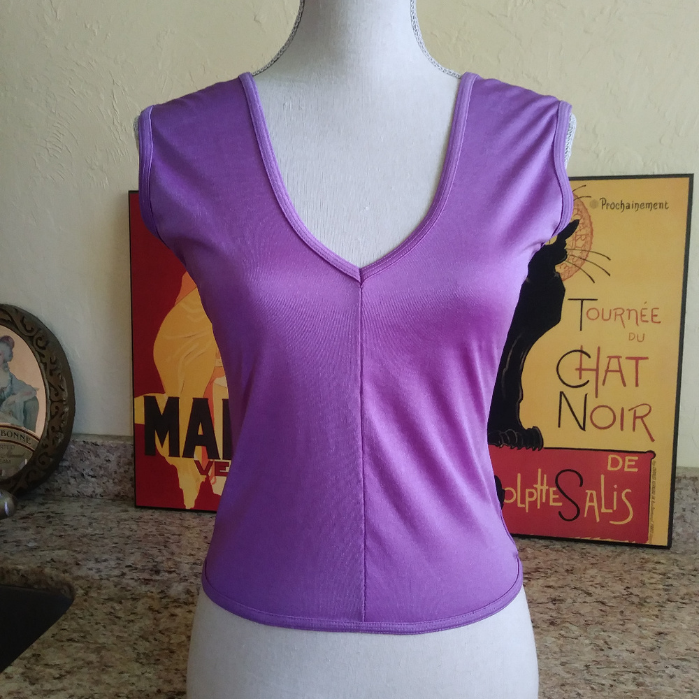 Vintage Purple Top - 1980s - 100% Polyester